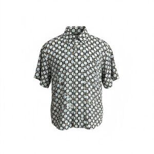Tribes Shirt From the Land of the Brave Vintage Geometric Short Sleeve Rayon